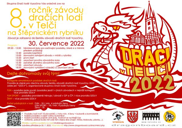 Draci v Telči - závod dreačích lodí v Telči