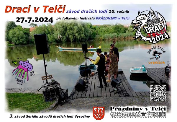 Draci v Telči  závod dračích lodí